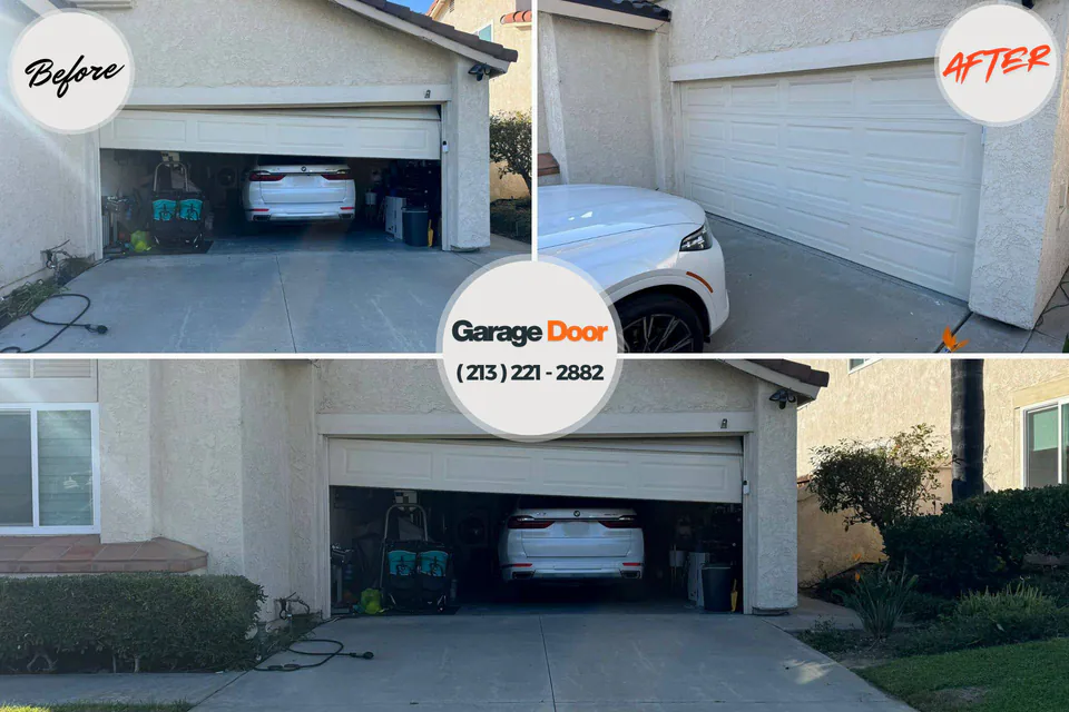 Before and after: garage door repair Oak Hill, TN